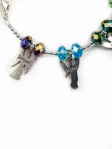 سوار Seven Archangel 7 سوار ساحر من Archangels مع خرز كريستال قوس قزح، Simiel، Uriel، Raphael، Michael، Gabriel، Zachariel، Orifiel Angel Jewelry مجوهرات مسيحية (M) in Saudi Arabia
