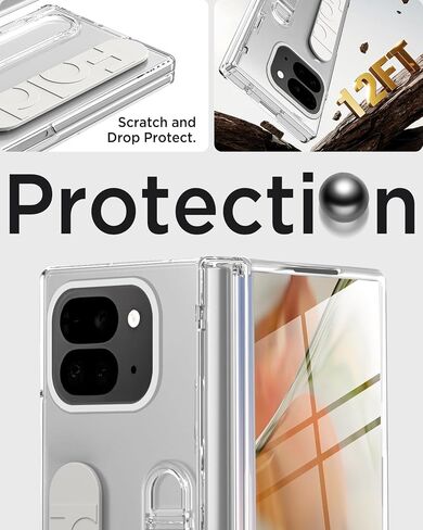 Miimall for Google Pixel 9 Pro Fold Clear Case, [Hinge Protection & Crystal Clear Display Transparency][Built-in Screen Protector & Camera Protector]Rugged Shockproof Case for Pixel 9 Pro Fold, Clear in Saudi Arabia