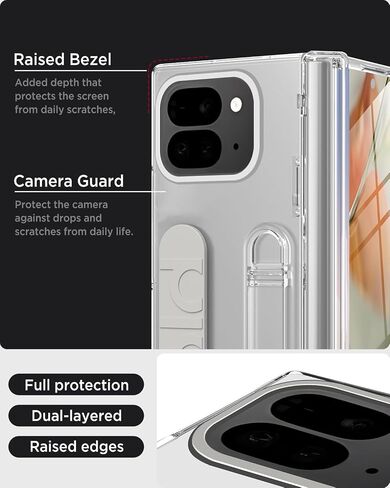 Miimall for Google Pixel 9 Pro Fold Clear Case, [Hinge Protection & Crystal Clear Display Transparency][Built-in Screen Protector & Camera Protector]Rugged Shockproof Case for Pixel 9 Pro Fold, Clear in Saudi Arabia