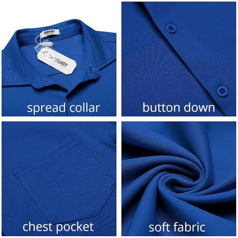 COOFANDY Mens Casual Button Down Shirt Untucked Short Sleeve Strech Wrinkle Free Dress Shirts in Saudi Arabia