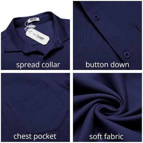 COOFANDY Mens Casual Button Down Shirt Untucked Short Sleeve Strech Wrinkle Free Dress Shirts in Saudi Arabia