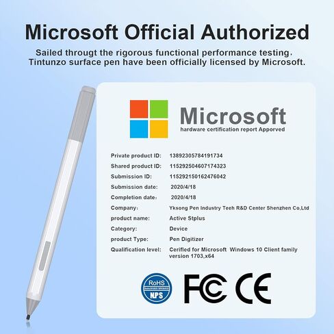 قلم Surface، قلم Surface Pro لجهاز Surface Pro 8/X/7/6/5/4/3/Surface 3/go/go 2/go 3/Book/Laptop/Studio، قلم لوحي بشاشة لمس مع إحساس محرك لمس، تحديد دقيق الدقة والكتابة في الوقت الحقيقي in Saudi Arabia