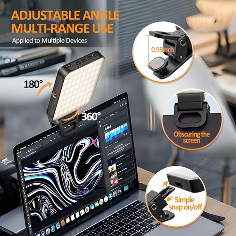 املأ الضوء لـ Magsafe بمشبك الهاتف، ضوء سيلفي قابل لإعادة الشحن لهاتف iPhone، 3 أوضاع إضاءة، سطوع 10 مستويات قابل للتعديل لصور السيلفي ومدونة الفيديو والبث المباشر (أبيض) in Kuwait