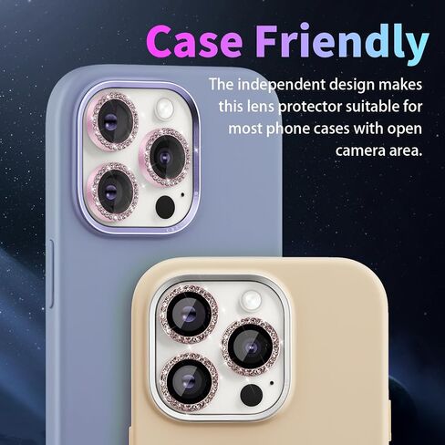 Camera Lens Protector for iPhone 16 Pro/iPhone 16 Pro Max, Individual Tempered Glass Camera Ring Lens Protector with Installation Tray Fit for iPhone 16 Pro/16 Pro Max Diamond Pink in Saudi Arabia