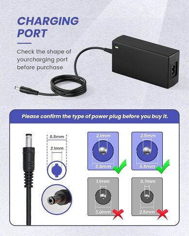 24Volt 2.5Amp 60W Power Supply AC 100-240V Adapter for LED Strip Light, Wireless Router, ADSL Cats, HUB, Switches, Security Cameras, Audio/Video 24V 2.5A 50-60Hz Power Cord with 5.5 x 2.1mm 2.5mm in Saudi Arabia