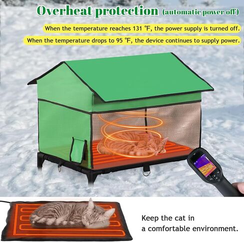 Heated Cat House for Outside Cats Large Outdoor Cat House Weatherproof for Winter Extremely Waterproof Insulated Outside Feral Cat House Multiple Cats (Black) in Saudi Arabia
