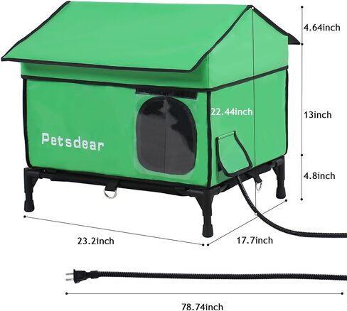 Heated Cat House for Outside Cats Large Outdoor Cat House Weatherproof for Winter Extremely Waterproof Insulated Outside Feral Cat House Multiple Cats (Black) in Saudi Arabia