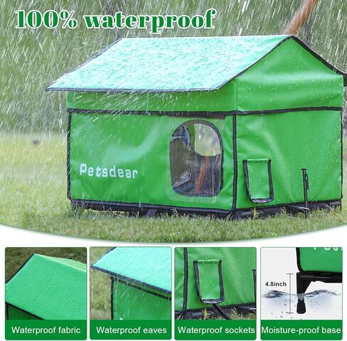Heated Cat House for Outside Cats Large Outdoor Cat House Weatherproof for Winter Extremely Waterproof Insulated Outside Feral Cat House Multiple Cats (Black) in Saudi Arabia