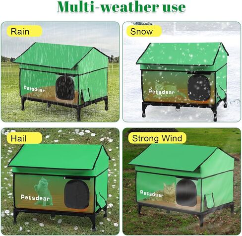 Heated Cat House for Outside Cats Large Outdoor Cat House Weatherproof for Winter Extremely Waterproof Insulated Outside Feral Cat House Multiple Cats (Black) in Saudi Arabia