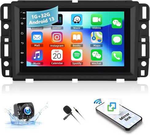 Android 13 Car Stereo Radio for Chevrolet Chevy GMC Silverado Tahoe Sierra Yukon Wireless CarPlay Android Auto 8 Inch Touch Screen Bluetooth GPS Navigation HiFi Audio FM/RDS WiFi SWC + Backup Camera in Saudi Arabia