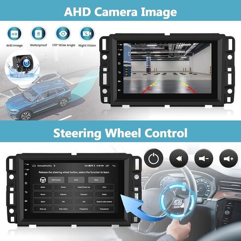 Android 13 Car Stereo Radio for Chevrolet Chevy GMC Silverado Tahoe Sierra Yukon Wireless CarPlay Android Auto 8 Inch Touch Screen Bluetooth GPS Navigation HiFi Audio FM/RDS WiFi SWC + Backup Camera in Saudi Arabia