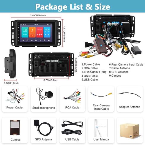 Android 13 Car Stereo Radio for Chevrolet Chevy GMC Silverado Tahoe Sierra Yukon Wireless CarPlay Android Auto 8 Inch Touch Screen Bluetooth GPS Navigation HiFi Audio FM/RDS WiFi SWC + Backup Camera in Saudi Arabia
