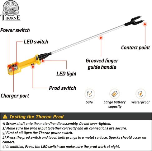 Cattle Prod for Dogs, Power Display Cattle Prod Livestock, LED Light, Instruction Manual, Double Safety Switch, Y Series, 25.6In in Saudi Arabia