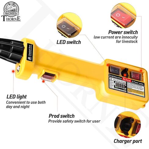 Cattle Prod for Dogs, Power Display Cattle Prod Livestock, LED Light, Instruction Manual, Double Safety Switch, Y Series, 25.6In in Saudi Arabia