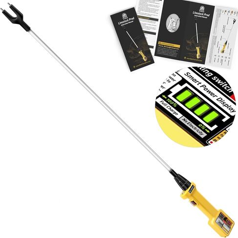 Cattle Prod for Dogs, Power Display Cattle Prod Livestock, LED Light, Instruction Manual, Double Safety Switch, Y Series, 25.6In in Saudi Arabia