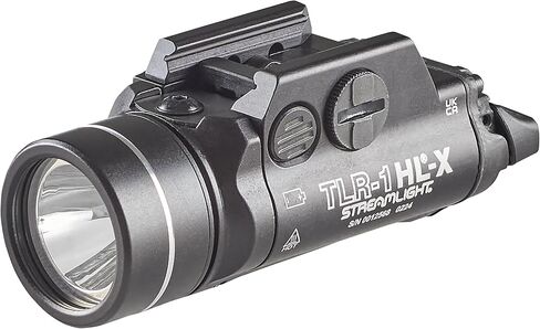 Streamlight 69501 TLR-1 HL-X USB 1500 لومن مصباح سلاح مثبت على السكك الحديدية قابل لإعادة الشحن، يتضمن مفاتيح تحديد موقع السكك الحديدية لنمط Glock، Picatinny، Beretta 90two، S&W 99، S&W tsw، وSig Sauer P320، أسود in Saudi Arabia