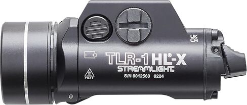 Streamlight 69501 TLR-1 HL-X USB 1500 لومن مصباح سلاح مثبت على السكك الحديدية قابل لإعادة الشحن، يتضمن مفاتيح تحديد موقع السكك الحديدية لنمط Glock، Picatinny، Beretta 90two، S&W 99، S&W tsw، وSig Sauer P320، أسود in Saudi Arabia