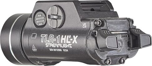 Streamlight 69501 TLR-1 HL-X USB 1500 لومن مصباح سلاح مثبت على السكك الحديدية قابل لإعادة الشحن، يتضمن مفاتيح تحديد موقع السكك الحديدية لنمط Glock، Picatinny، Beretta 90two، S&W 99، S&W tsw، وSig Sauer P320، أسود in Saudi Arabia