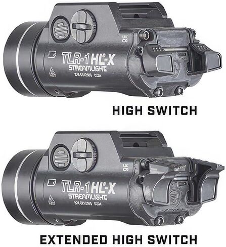 Streamlight 69501 TLR-1 HL-X USB 1500 لومن مصباح سلاح مثبت على السكك الحديدية قابل لإعادة الشحن، يتضمن مفاتيح تحديد موقع السكك الحديدية لنمط Glock، Picatinny، Beretta 90two، S&W 99، S&W tsw، وSig Sauer P320، أسود in Saudi Arabia
