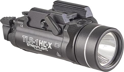Streamlight 69501 TLR-1 HL-X USB 1500 لومن مصباح سلاح مثبت على السكك الحديدية قابل لإعادة الشحن، يتضمن مفاتيح تحديد موقع السكك الحديدية لنمط Glock، Picatinny، Beretta 90two، S&W 99، S&W tsw، وSig Sauer P320، أسود in Saudi Arabia