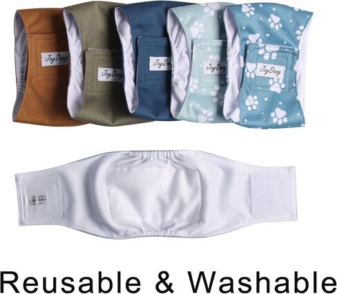 JoyDaog Reusable Dog Belly Bands for Male Dogs Diapers,5 Pack Premium Washable Dog Diapers Male Puppy Nappies Wrap,M in Saudi Arabia