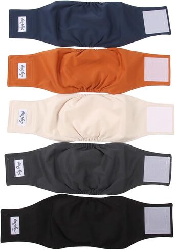 JoyDaog Reusable Dog Belly Bands for Male Dogs Diapers,5 Pack Premium Washable Dog Diapers Male Puppy Nappies Wrap,M in Saudi Arabia