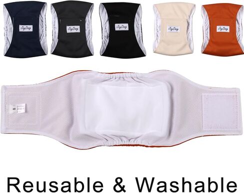 JoyDaog Reusable Dog Belly Bands for Male Dogs Diapers,5 Pack Premium Washable Dog Diapers Male Puppy Nappies Wrap,M in Saudi Arabia