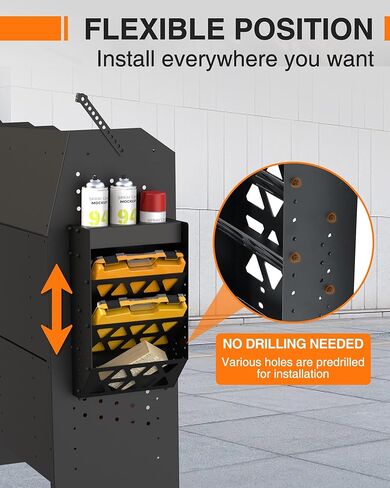 MELIPRON Work Van Tool Box Organizer Aerosol Spray Can Holder for Cargo Van Shelving Storage Tools Box Hanging Tray in Kuwait