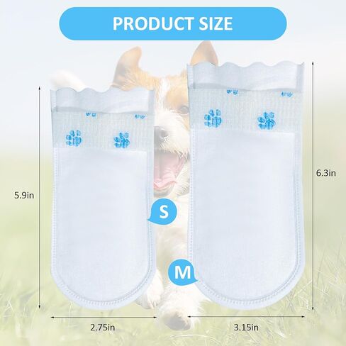 20Pcs Disposable Waterproof Dog Boots for Paw Protection, Dog Feet Covers Pet Shoes for Dogs Paw Wound Recovery Protectors with 1 Roll Dog Paw Bandage for Indoor and Outdoor Use(M) in Saudi Arabia