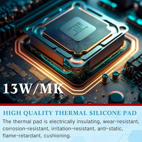 Pangda 4 Pack 13 W/mK وسادات حرارية، 100 × 100 مم، 0.5 مم 1 مم 1.5 مم 2 مم وسادة سيليكون مقاومة للحرارة لأجهزة الكمبيوتر المحمول غرفة تبريد وحدة المعالجة المركزية GPU LED Cooler SSD IC PS4 in Kuwait
