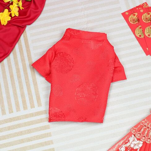 Vietnamese traditional Ao Dai for dogs (Large), Red in Saudi Arabia