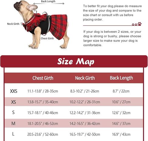 Kuoser Dog Classic Red Plaid Dress for Small Medium Dogs, Puppy Bowknot Tutu Dress with D-Ring Buckle, Cute Pet Vest Dog Princess Skirt for Wedding Holiday Party Photography M in Kuwait