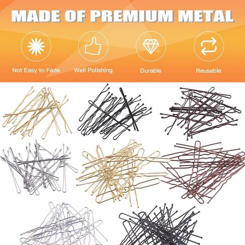 420Pcs 2 Styles Hair Pins Kit with Storage Box, Includes Black Bronze Gold Silver Bobby Pins Buns U Shaped Hair Pins and Rubber Hair Bands for Women Girls Kids for All Hair Types in Kuwait
