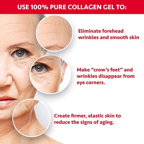Natural Facial Collagen Gel (118 ml) - Organic Face Mask Beauty Care for Women - Hydrating and Moisturizing Pure Dermal Collagen for Dry Or Rough Skin - Get Healthier Younger Looking Skin (1 PACK) in Kuwait