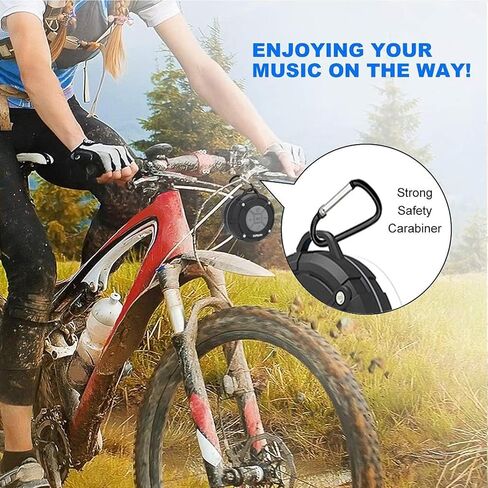 TOPROAD Portable Shower Speaker, IPX7 Waterproof Wireless Outdoor Speaker with HD Sound, 2 Suction Cups, Built-in Mic, Hands-Free Speakerphone for Bathroom, Pool, Beach, Hiking, Bicycle(Red) in Kuwait