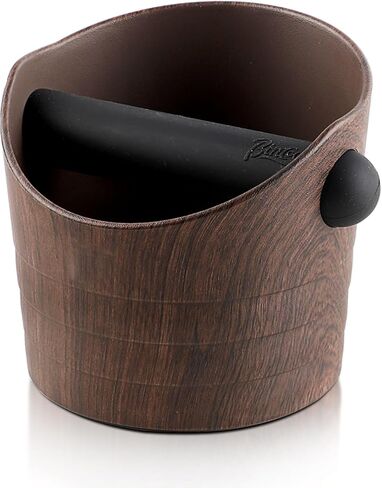 Bincoo Mini Coffee Knock Box 4.5 Inch - Espresso Accessories for Coffee Grounds Container - Multifunctional,Suitable for Home & Bar(Brown) in Kuwait