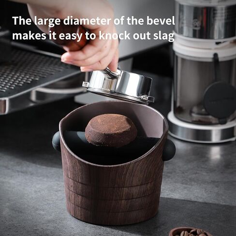 Bincoo Mini Coffee Knock Box 4.5 Inch - Espresso Accessories for Coffee Grounds Container - Multifunctional,Suitable for Home & Bar(Brown) in Kuwait