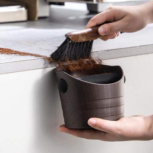 Bincoo Mini Coffee Knock Box 4.5 Inch - Espresso Accessories for Coffee Grounds Container - Multifunctional,Suitable for Home & Bar(Brown) in Kuwait