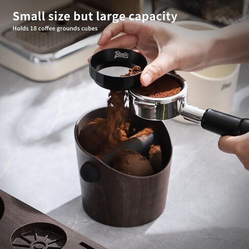 Bincoo Mini Coffee Knock Box 4.5 Inch - Espresso Accessories for Coffee Grounds Container - Multifunctional,Suitable for Home & Bar(Brown) in Kuwait