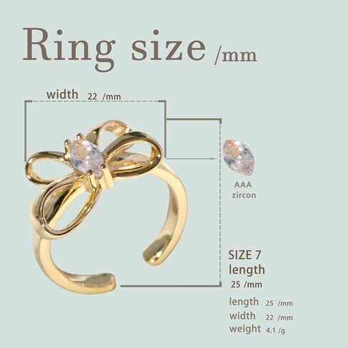 Dainty Butterfly Ring for Women, Sterling Silver Bowtie Ring CZ Eternity Bands Promise Ring for Teen Girls Gold Wedding Ring Adjustable Size in Kuwait