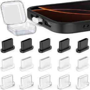 USB C Dust Plug Cover for iPhone 16 15 Pro Max, Silicone USB C Port Cover Waterproof Protection USBC Plug Cover Type C Charging Port Caps Cell Phone Charger Protector for Samsung Galaxy S24 Ultra S23
