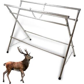 Deer Game Hunting Hoist Processing Rack Stand, Skinning Station Equipment Hide Tools for Hog Goat Sheep Boar Animal Field Dressing Cleaning Butchering