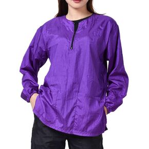 Dog Grooming Smock for Men Women, Anti-Static Smock for Pet Shop Dog Cat Grooming Bathing, Long Sleeves, Water Resistant and Hair Proof, (Solid Purple L)