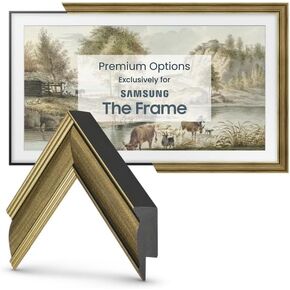 Deco TV Frames - Industrial Brass Slim Frame Compatible ONLY with Samsung The Frame TV (65", Fits 2021-2024 Frame TV)