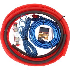 4 مقياس مكبر للصوت تركيب مجموعة الأسلاك مكبر صوت للسيارة كابلات مكبر كهربائي سيارة مكبر كهربائي خط الصوت خط الطاقة مع دعوى الصمامات in Kuwait