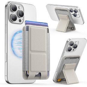 GONEZ for MagSafe Wallet with Stand, Stronger Magnetic Card Wallet Holder for iPhone 16/15/14/13/12 Series, Premium Leather Phone Wallet with RFID Blocking, 1 Slot, Fit 6 Cards