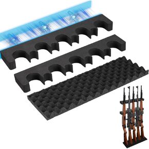 2 Pack Gun Rack for Gun Safe,Magnetic Rifle Rack,Rifle Rack for Gun Safe Gun Holder for Rifle and Shotgun,Gun Safe Accessories,Foam Material with Magnetic Strip Indoor Wall Mount