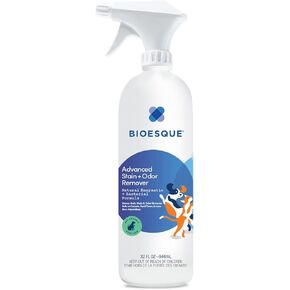 Bioesque Advanced Stain + Odor Remover, Pet-Friendly Natural Enzymatic & Bacterial Formula, Heavy-Duty Stain & Odor Remover, Safe on Carpets, Hard Floors, & More, 32 Fl Oz (Pack of 1)