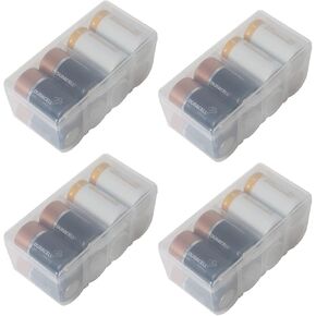 مجموعة Home-X مكونة من 4 حافظات تخزين بطاريات شفافة D، قم بتنظيم البطاريات في علبة صلبة وشفافة لسهولة الوصول إليها، كل منها يحمل 8 بطاريات D، 5.25 بوصة × 3 بوصة × 2.75 بوصة in Kuwait