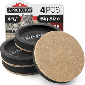 Felt Furniture Sliders for Hardwood Floors X-PROTECTOR 16 PCS 3 ½" - Furniture Slider with Unique Design - Heavy-Duty Furniture Movers for Hard Surfaces - Felt Sliders - Move Your Furniture Easily!